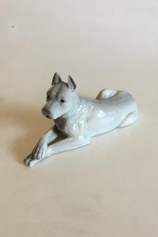 Heubach Lichte Porcelæn figur af hund/Boxer - Danam Antik