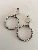 Georg Jensen Sterling Sølv Øreringe (skruer) - Danam Antik