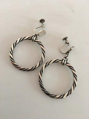 Georg Jensen Sterling Sølv Øreringe (skruer) - Danam Antik