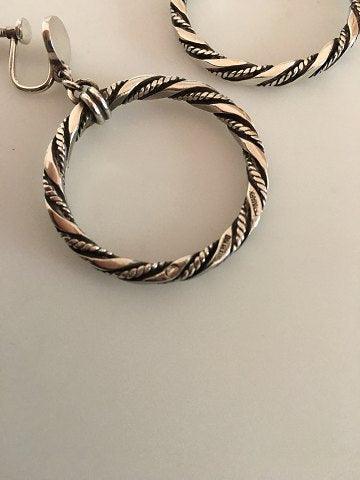 Georg Jensen Sterling Sølv Øreringe (skruer) - Danam Antik