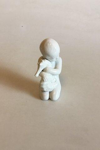 Bing & Grøndahl Blanc de Chine Figur af Havbarn med søhest No 2397 - Danam Antik