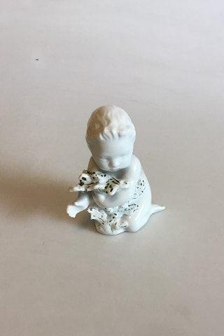 Bing & Grøndahl Blanc de Chine Figur af Havbarn med tang No 2266 - Danam Antik