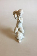 Bing & Grøndahl Blanc de Chine Figur Pige på Ryggen af Delfin No 4059 - Danam Antik