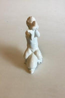 Bing & Grøndahl Blanc de Chine Figur Pige på Ryggen af Delfin No 4061 - Danam Antik