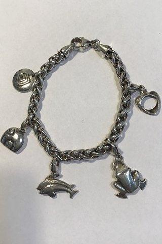 Georg Jensen Sterling Sølv Charm Armlænke. - Danam Antik