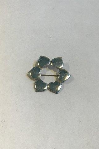 Hans Hansen Sterling Sølv Hjerte Broche (No. 100)