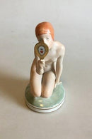 Royal Copenhagen Figur af pige med spejl No 1244. Designet af Gerhard Henning - Danam Antik