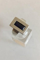 Hans Hansen Sterling sølv Ring med blå safir No 304 - Danam Antik