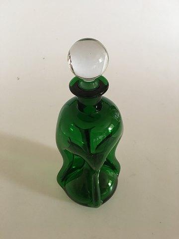 Holmegaard / Kastrup Glasværk Kluk Kluk Karaffel i Flaskegrøn farve med prop i klart glas - Danam Antik