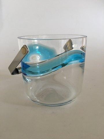 "Blå Time" Is spand i glas fra Holmegaard - Danam Antik