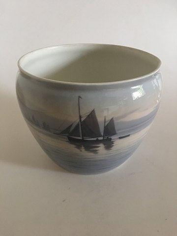 Bing & Grøndahl Art Nouveau Vase med skibsmotiv No 7090/214 - Danam Antik