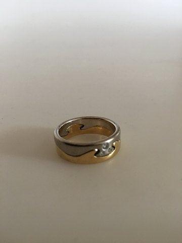 Georg Jensen 18K Guld Fusion Ring med Tre Brillianter - Danam Antik