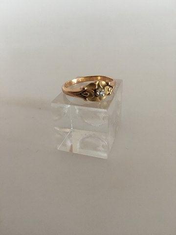 Georg Jensen & Wendel 18K Guld Ring No. 234 med Diamant - Danam Antik