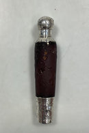 Fransk Antik Art Nouveau flacon i bordeaux glas med blomsterdekorationer 19. årh. - Danam Antik