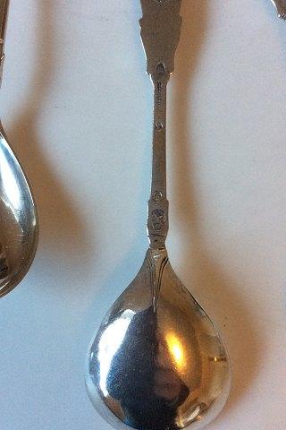 Kunstflidslotteriet eller Frederiksborglotteriet 4 sølvskeer af Vilhelm Christesen sølvsmedie - Danam Antik
