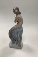 Royal Copenhagen Figur Havfrue på Sten No 1210. - Danam Antik
