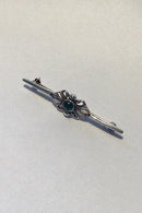 Georg Jensen & Wendel Sterling Sølv Broche No 214 Grøn Agat - Danam Antik