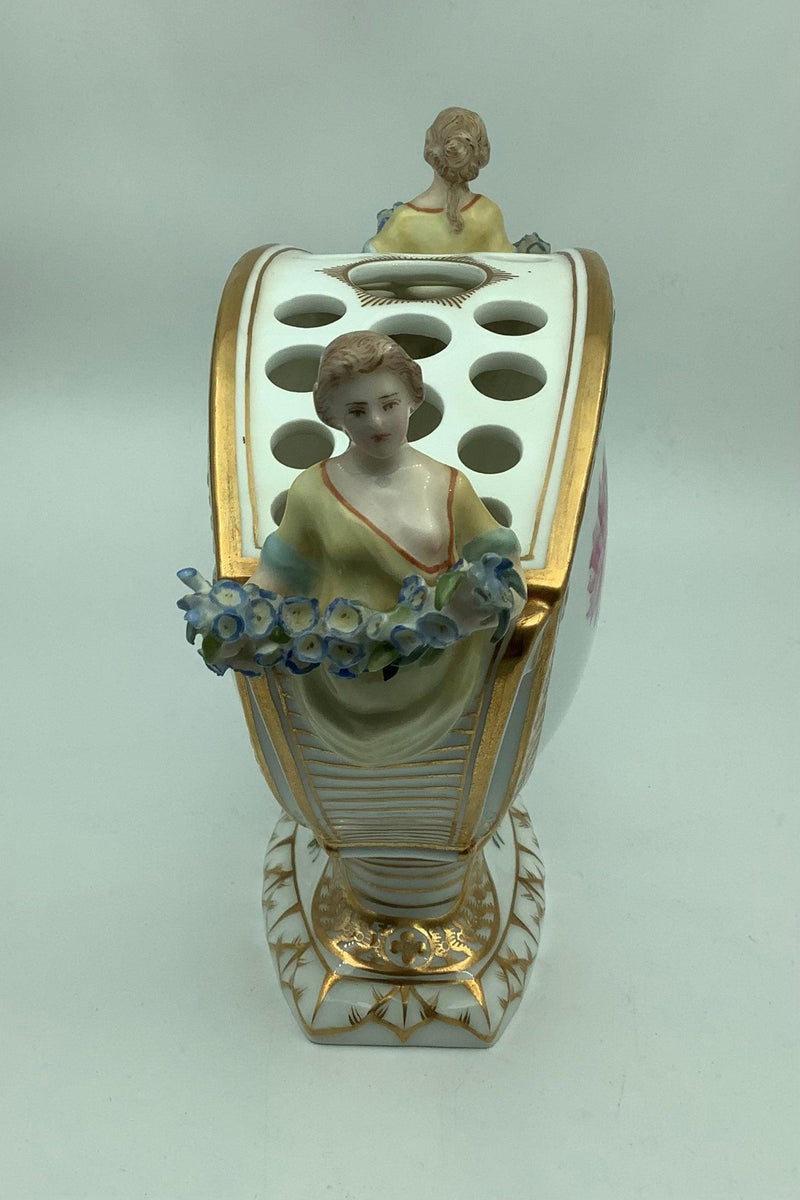 Royal Copenhagen Fuld Saksisk Blomst Bouquetière No. 4/1572 - Danam Antik