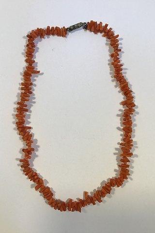 Koral Halskæde med Sølv Lås - Danam Antik