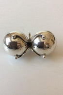 Georg Jensen Sterling Sølv/Blå Emalje Dobbelt Saltkar No 862 med to skeer No 110 - Danam Antik