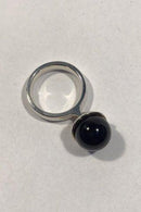 Georg Jensen Sterling Sølv Ring No 473A SPHERE Onyx - Danam Antik