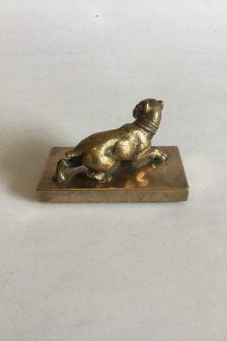Brevpresser af Bronze med hund - Danam Antik