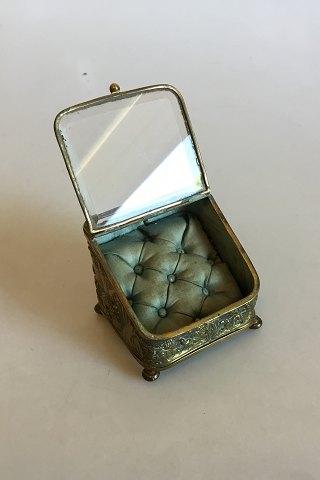 Smykkeskrin i Messing med glaslåg - Danam Antik