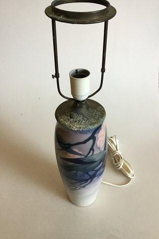 Rørstrand Art Nouveau Unika Vase med fugle omlavet til lampe - Danam Antik