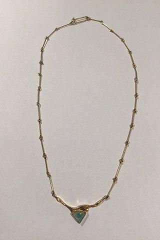 Lapponia 14K Guld Halskæde med Opal - Danam Antik