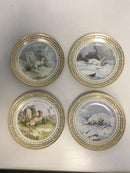 Royal Copenhagen Flora Danica/Fauna Danica Jagtstel Frokost tallerkener No 239A/3550 (Sæt på 7) - Danam Antik