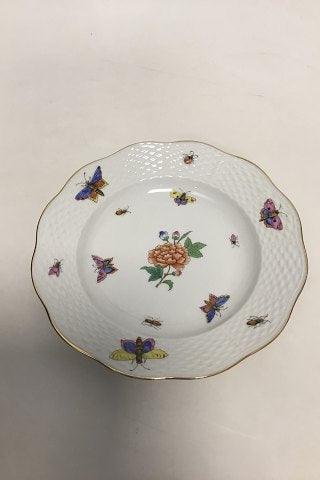 Herend Porcelæn håndmalede dessert tallerkener med sommerfugle, insekter og blomst. - Danam Antik