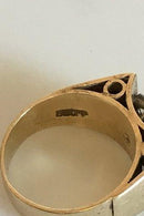 Guldring med tre Brillanter. 14 K - Danam Antik