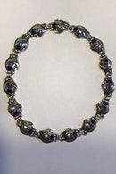 Evald Nielsen Sterling Sølv Halskæde med lapis. - Danam Antik