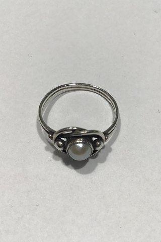 Georg Jensen Sterling Sølv Ring No 5 m Perle - Danam Antik