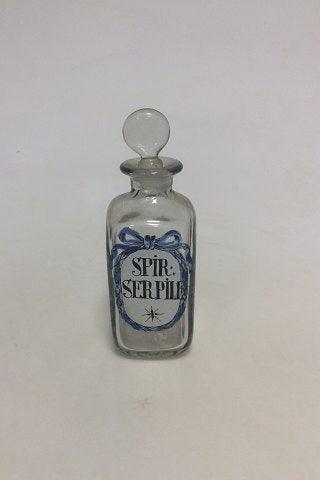 Holmegaard Apotekerflasken, krukke med tekst" SPIR SERPILL" fra 1990 - Danam Antik