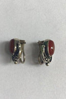 Georg Jensen Sterling Sølv 2005 Års Øreclips med Karneol - Danam Antik