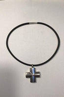 Georg Jensen Gummihalskæde med Sterling Sølv Vedhæng No 260B - Danam Antik