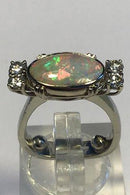 Georg Jensen 18 kt Hvidguld Ring Opal og Brillant - Danam Antik
