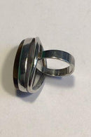 Niels Erik From Sterling sølv Ring med ovaltformet Tigerøje - Danam Antik