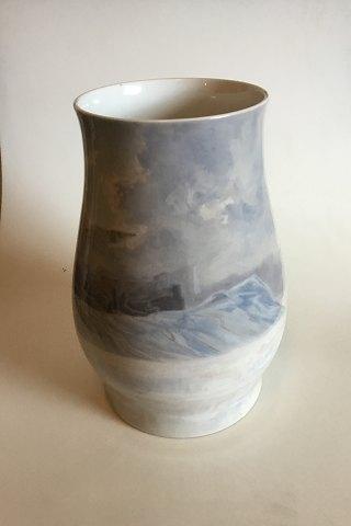 Bing & Grøndahl Unique Vase a Jenny Larsen med motif fra Grønland fra 1921 - Danam Antik