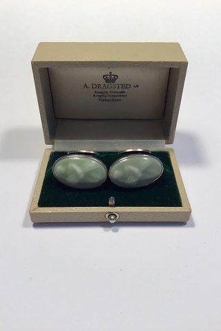 Royal Copenhagen Jais Nielsen Manchetknapper fra Dragsted Sølvsmedie I celadon glasur - Danam Antik
