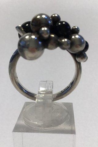 Georg Jensen Sterling Silver Ring Moonlight Grapes Onyx（ジョージ