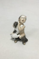 Royal Copenhagen Figur af Faun med hund No 2823 - Danam Antik