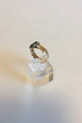 Guld Ring i 14 K med sort sten(Onyx?) - Danam Antik