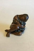 Bing & Grøndahl Figur af Kai Nielsen "Siddende Bacchus med Druer" No 4024 - Danam Antik