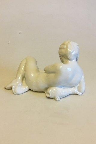 Bing & Grøndahl Blanc de Chine Figur af Kvinde med barn No 4029 - Danam Antik