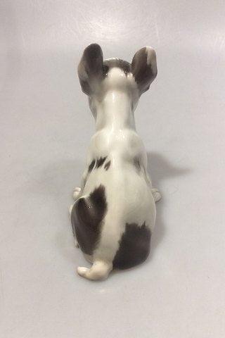Rosenthal Tysk Porcelæns Hund Fransk Bulldog hvalp - Danam Antik