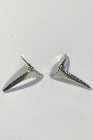 Anton Michelsen Sterling Sølv Boomerang Øreclips, Eigil Jensen - Danam Antik
