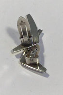 Anton Michelsen Sterling Sølv Boomerang Øreclips, Eigil Jensen - Danam Antik