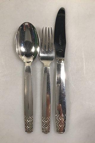 Georg Jensen Sterling Sølv Rune Bestiksæt til 12 Personer 107 dele - Danam Antik